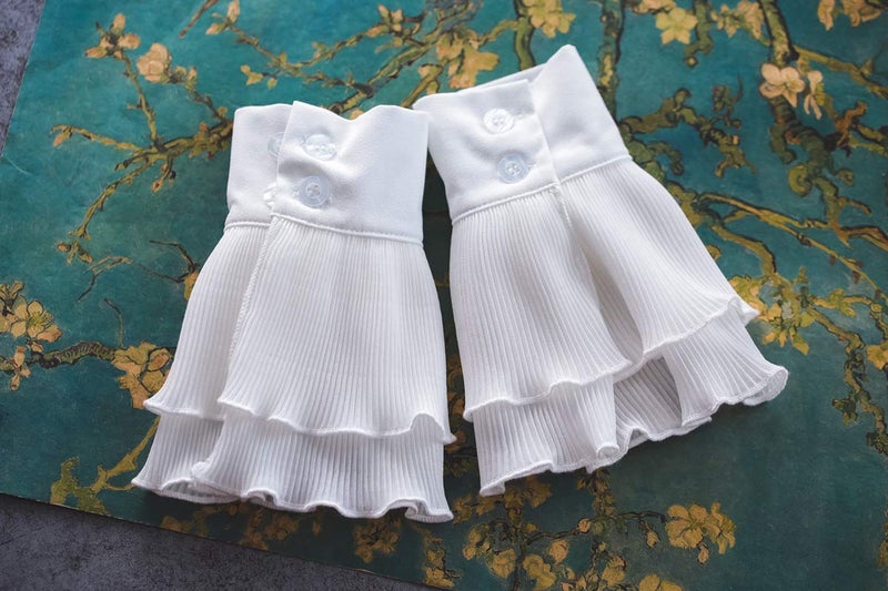 YAKEFJ Wrist Cuffs Lace Detachable Fake Sleeve Cuffs for Women - Image 4